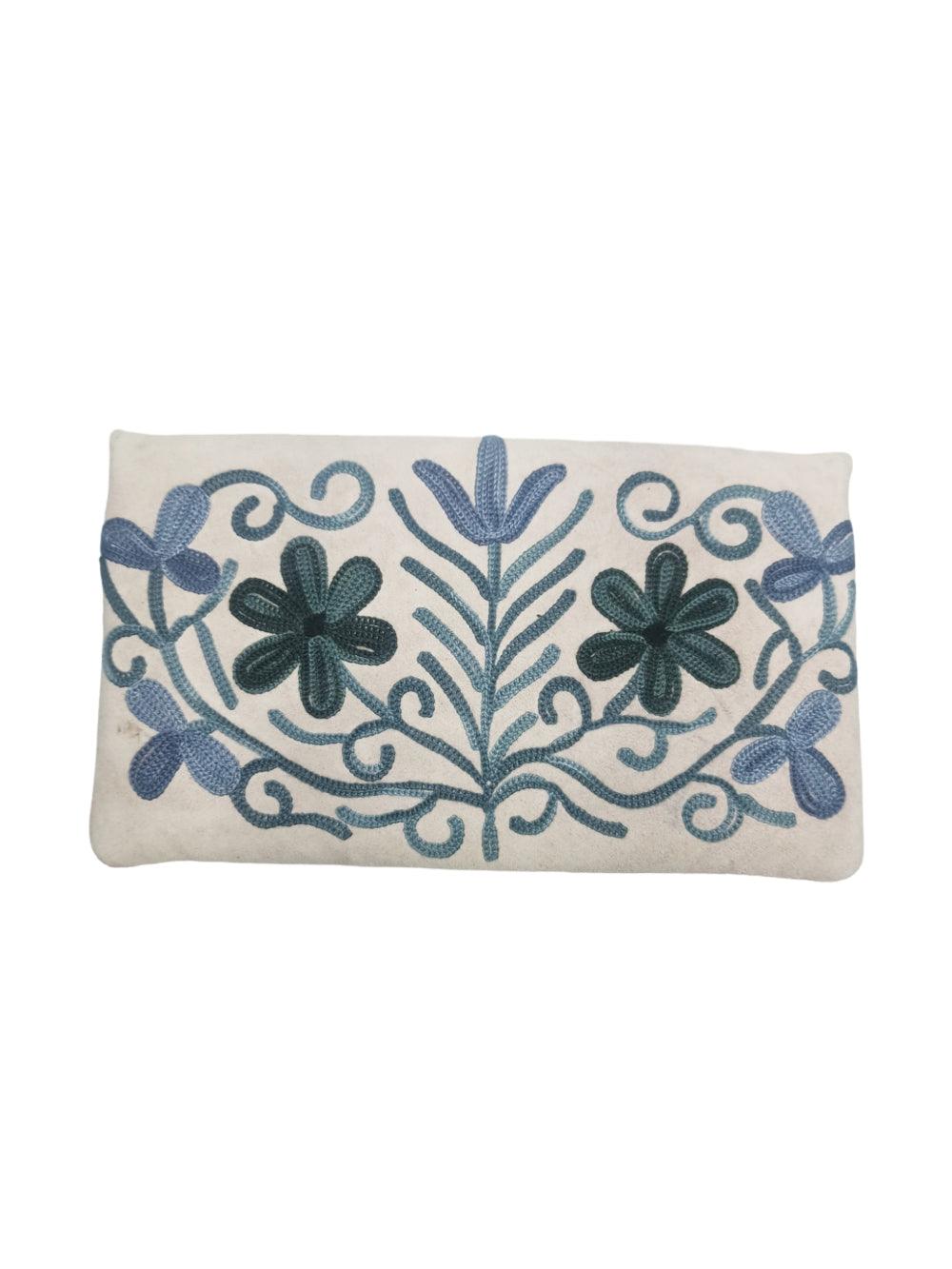 Suede Leather Flap Purse | Kashmiri Flap Purse | 8" Zip Purse