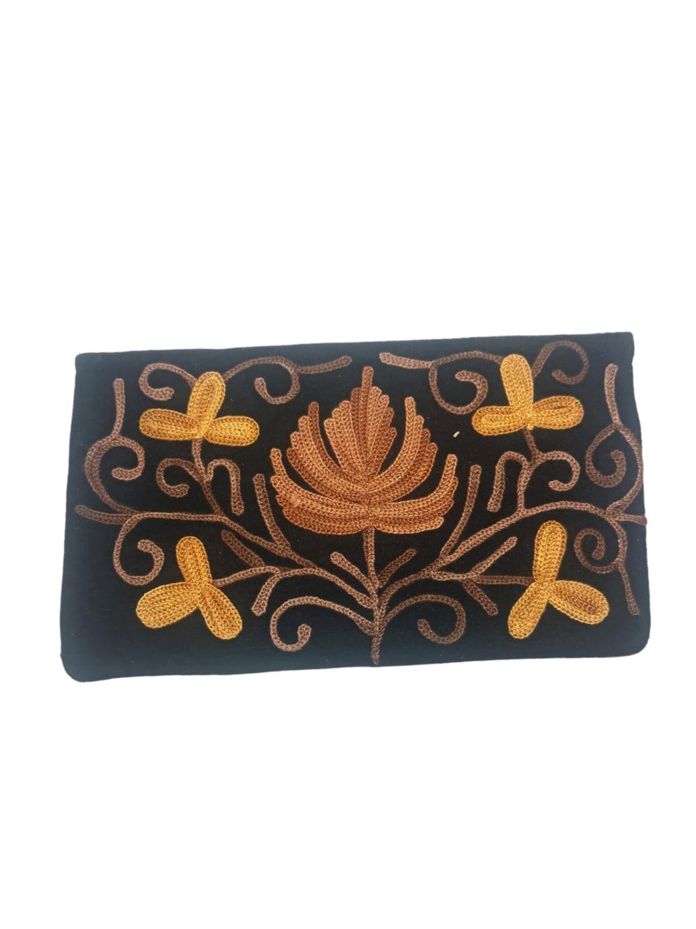 Suede Leather Flap Purse | Kashmiri Flap Purse | 8" Zip Purse