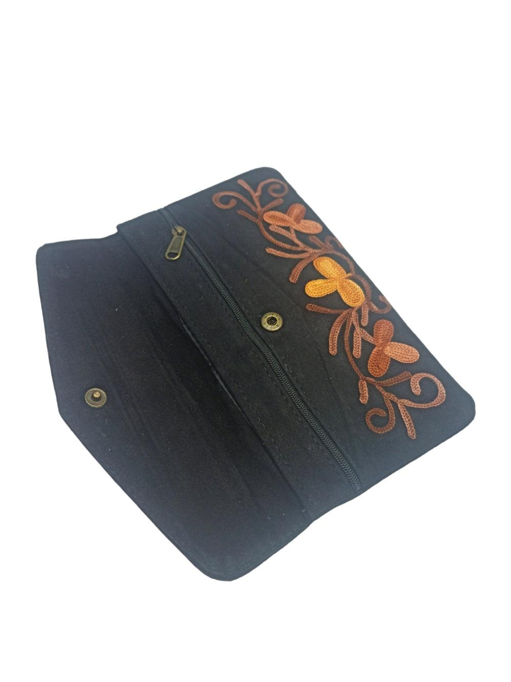 Suede Leather Flap Purse | Kashmiri Flap Purse | 8" Zip Purse