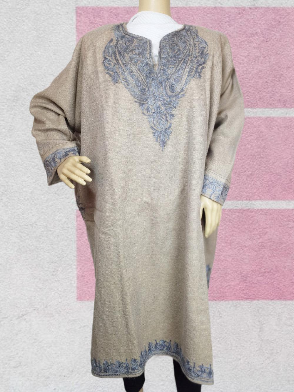 Women Yak Wool Faran | XXL Cream | V Neck - ZANSKAR ARTS