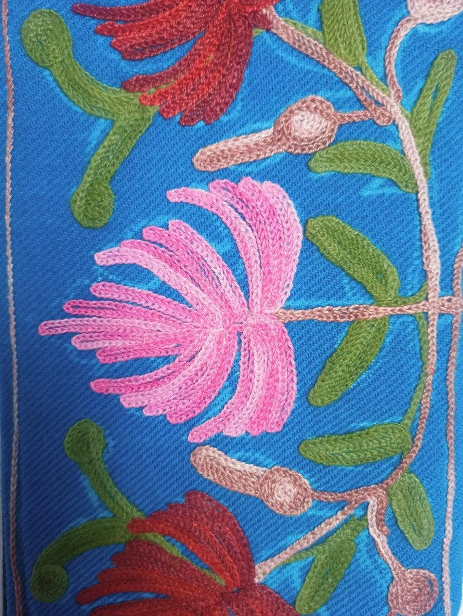 Aari work clutch | Hand Clutch | Cotton Silk Pouch - ZANSKAR ARTS