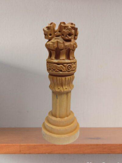 Ashoka Chakra | Crafts Wood Pillar | Ashoka Stambh - ZANSKAR ARTS