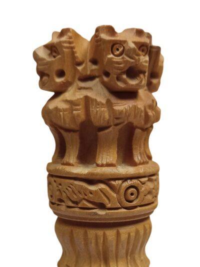 Ashoka Chakra | Crafts Wood Pillar | Ashoka Stambh - ZANSKAR ARTS