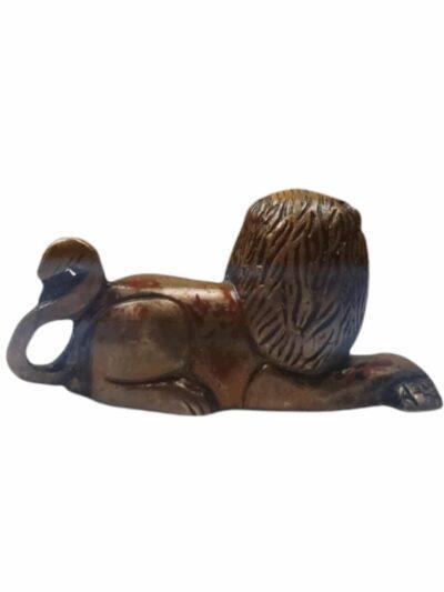 Brass Lion Sculpture | Brass Sitting Lion | Lion Statues - ZANSKAR ARTS