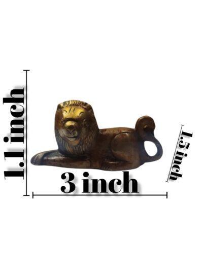 Brass Lion Sculpture | Brass Sitting Lion | Lion Statues - ZANSKAR ARTS
