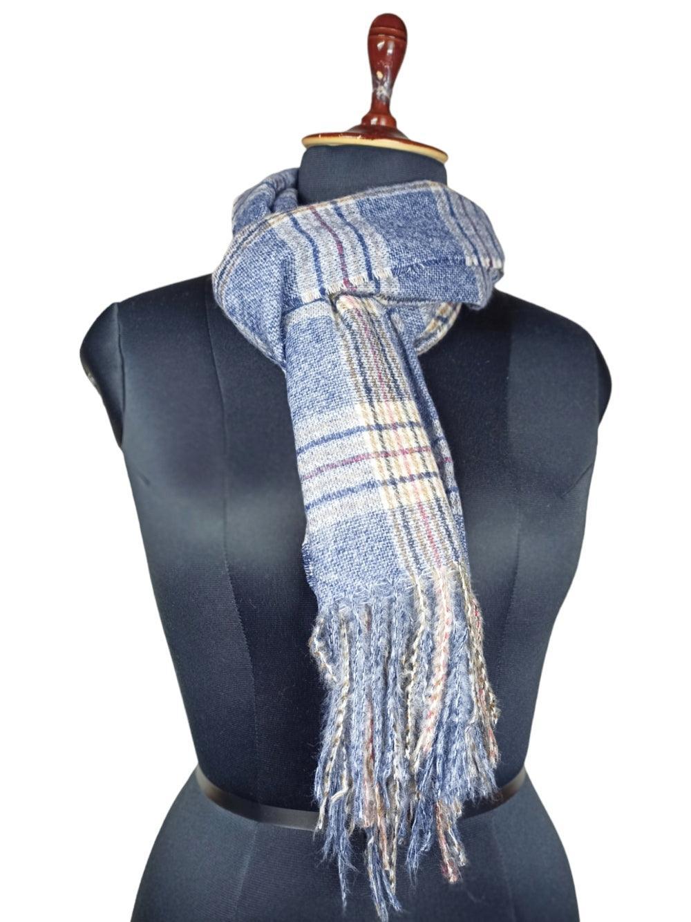 Cashmere Woolen Stole | Check Design | Reversible Stole - ZANSKAR ARTS