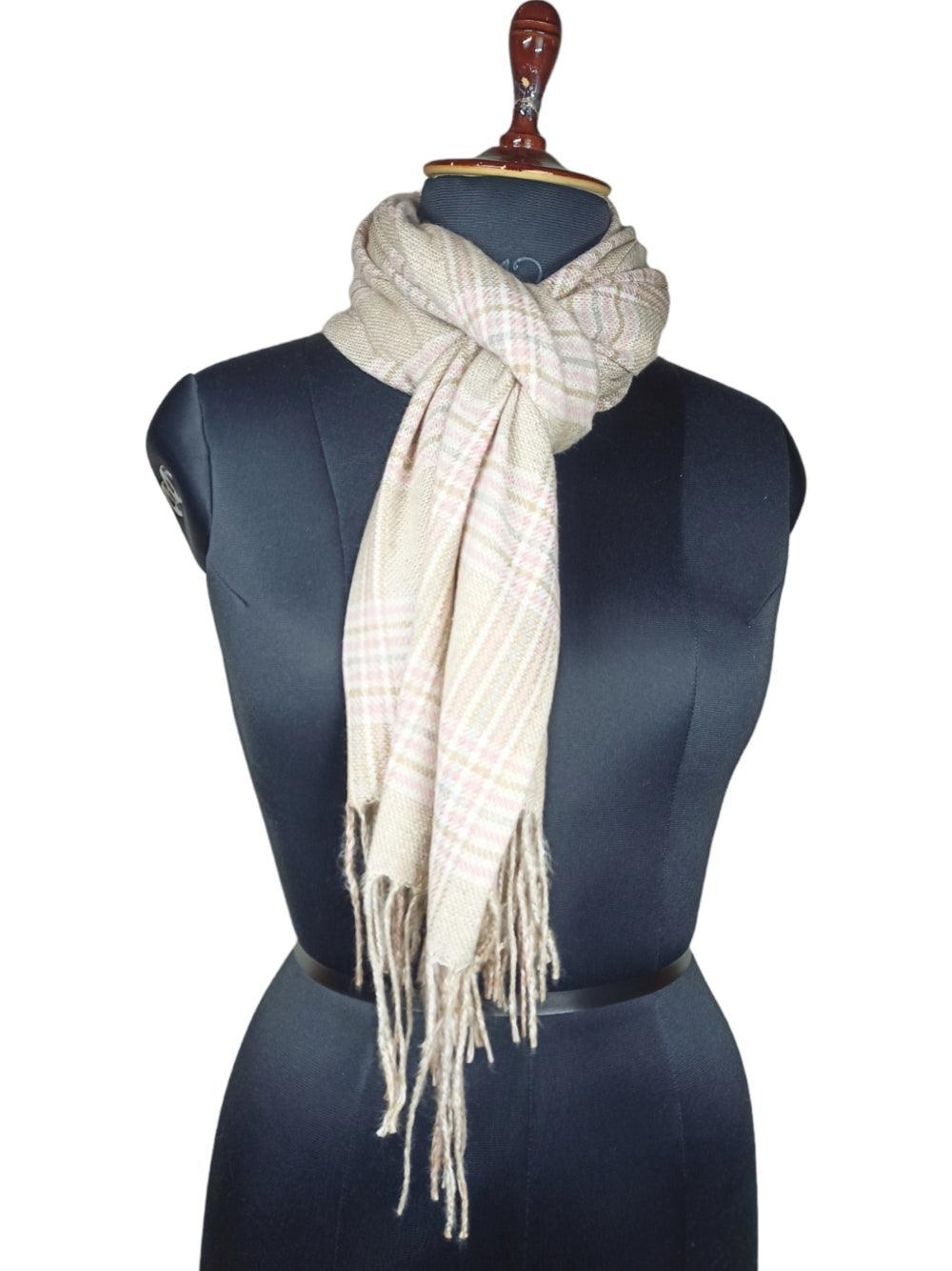 Cashmere Woolen Stole | Check Design | Reversible Stole - ZANSKAR ARTS