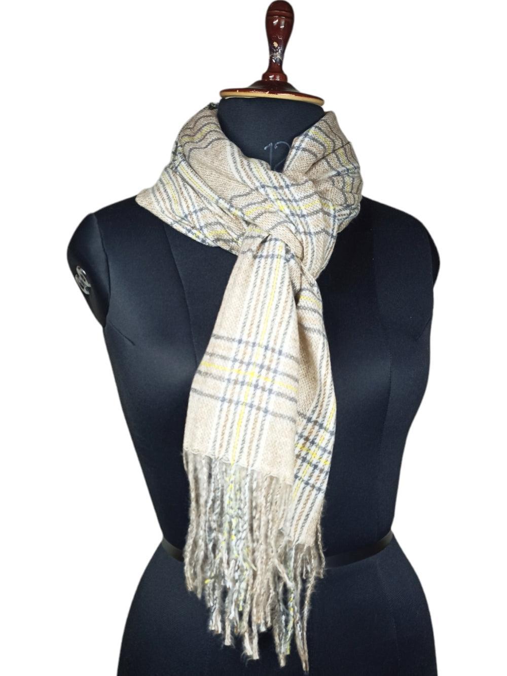 Cashmere Woolen Stole | Check Design | Reversible Stole - ZANSKAR ARTS