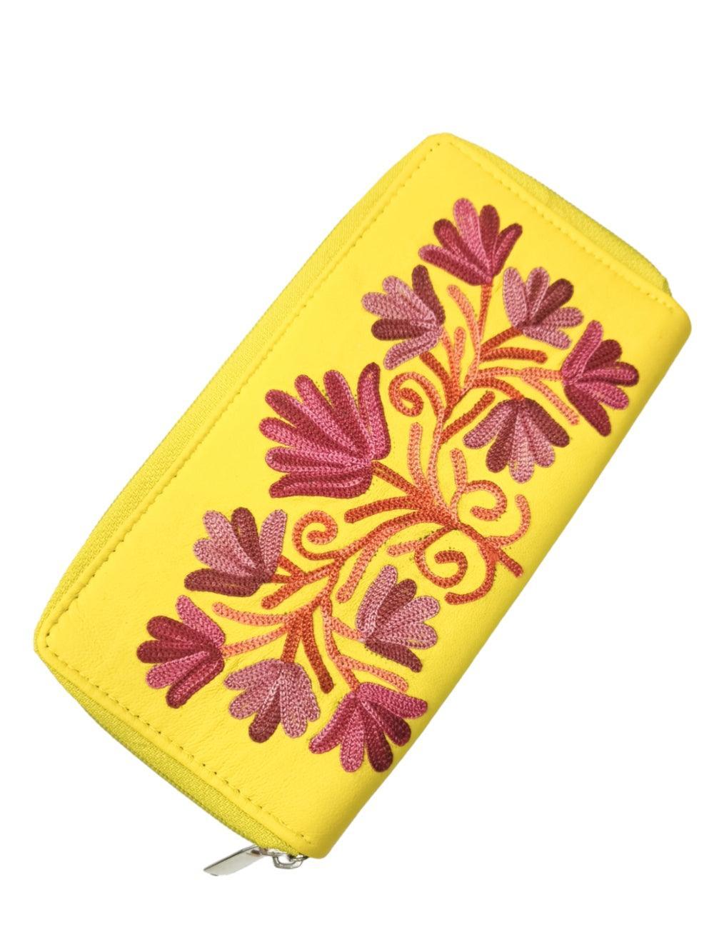 Double Zip Clutch Leather | Aari Hand Clutch | Women Clutch Leather - ZANSKAR ARTS