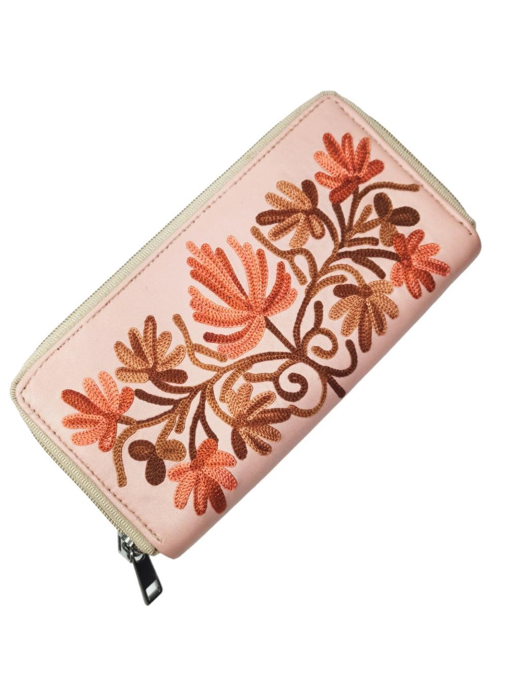 Double Zip Clutch Leather | Aari Hand Clutch | Women Clutch Leather - ZANSKAR ARTS
