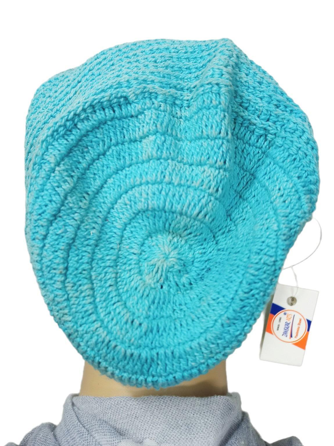 Handwoven Cap - Cyan - ZANSKAR ARTS