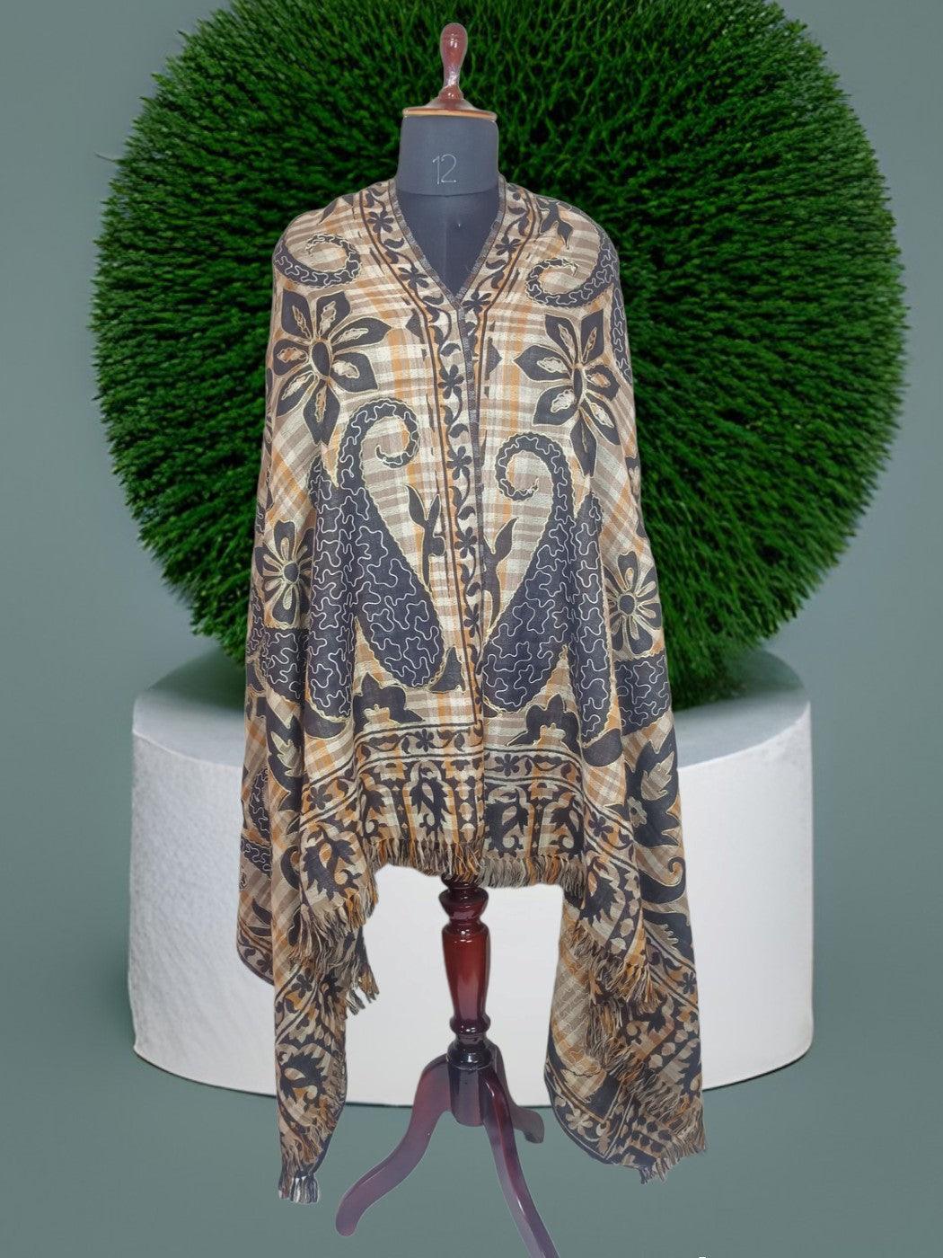 Jamawar wool Shawl | Handwoves | Multi-Colour - ZANSKAR ARTS