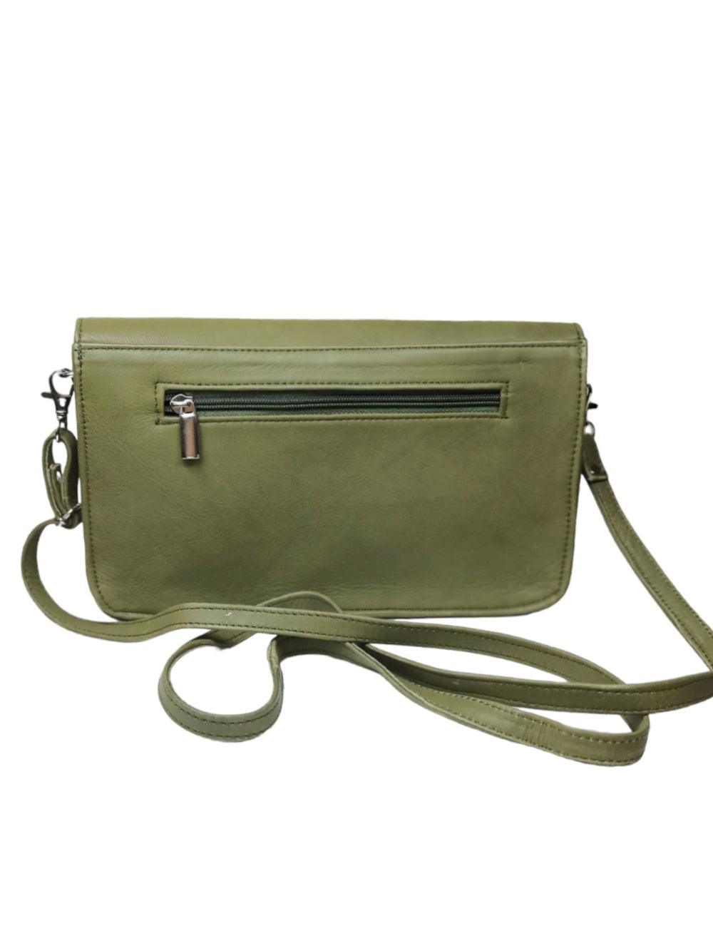 Leather Sling Bag | Aari Hand Clutch | 10" Big Clutch Leather - ZANSKAR ARTS
