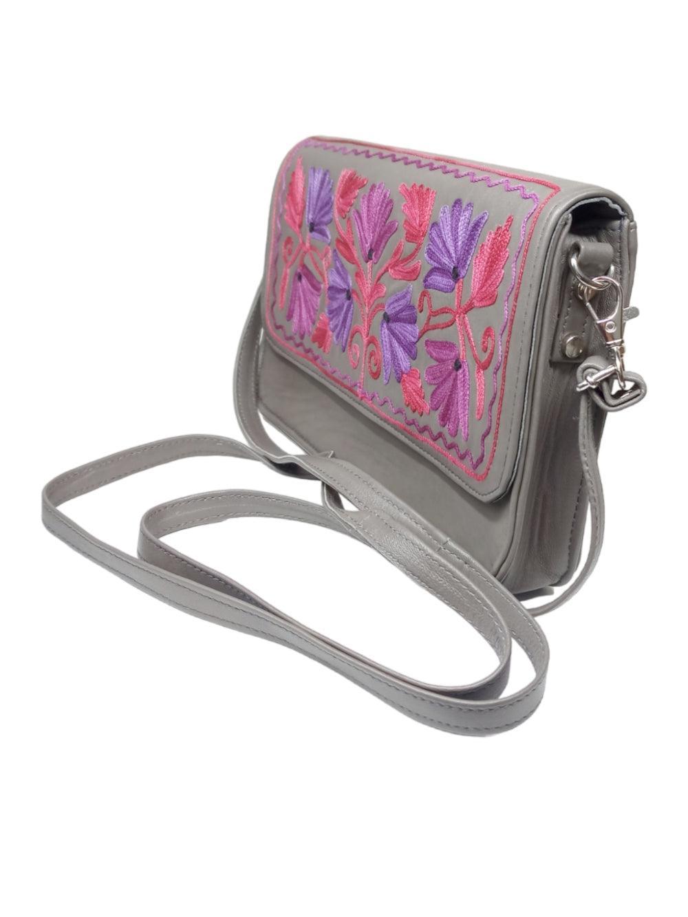 Leather Sling Bag | Aari Hand Clutch | 10" Big Clutch Leather - ZANSKAR ARTS