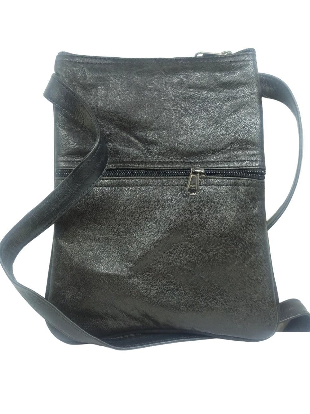 Plain Leather Sling Bag | Plain 5 Zipper | Sling Bag For Girls - ZANSKAR ARTS