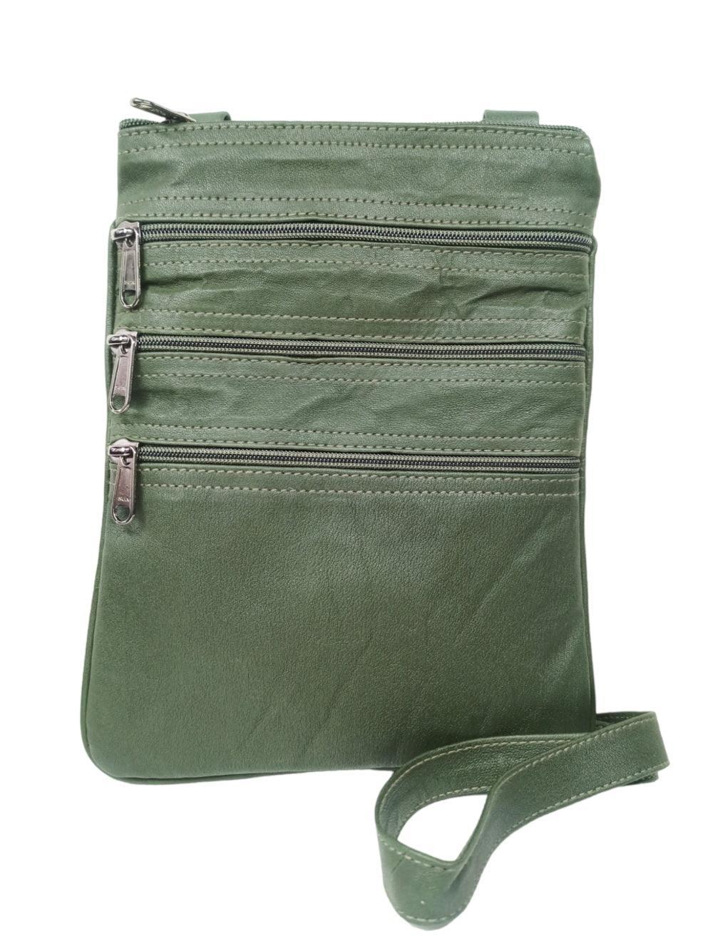 Plain Leather Sling Bag | Plain 5 Zipper | Sling Bag For Girls - ZANSKAR ARTS