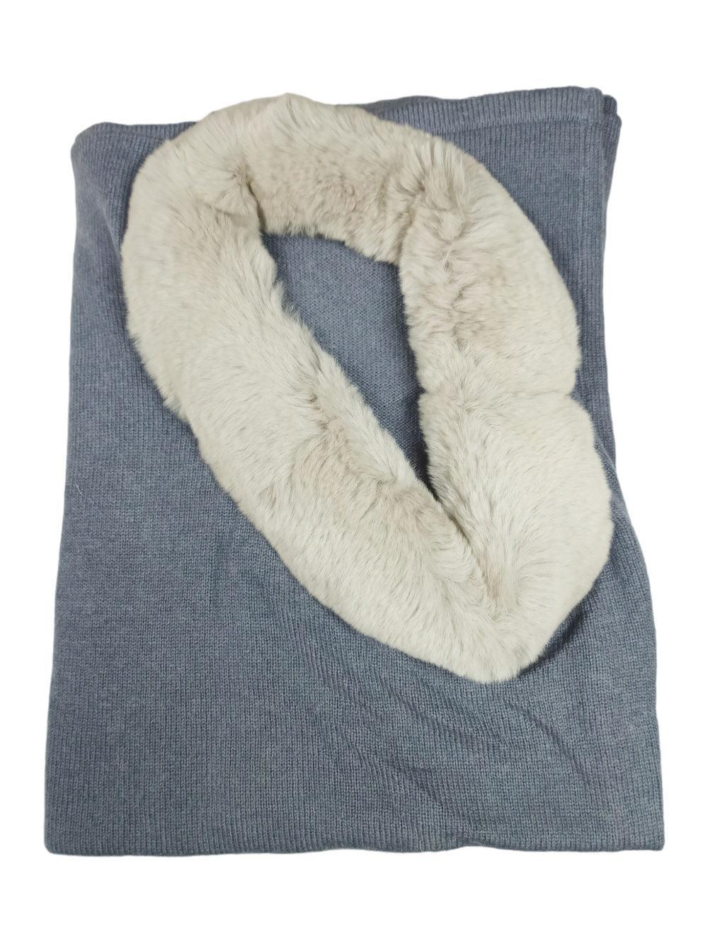 Plain Pashmina Panchu with Fur | Dark Grey Colour - ZANSKAR ARTS