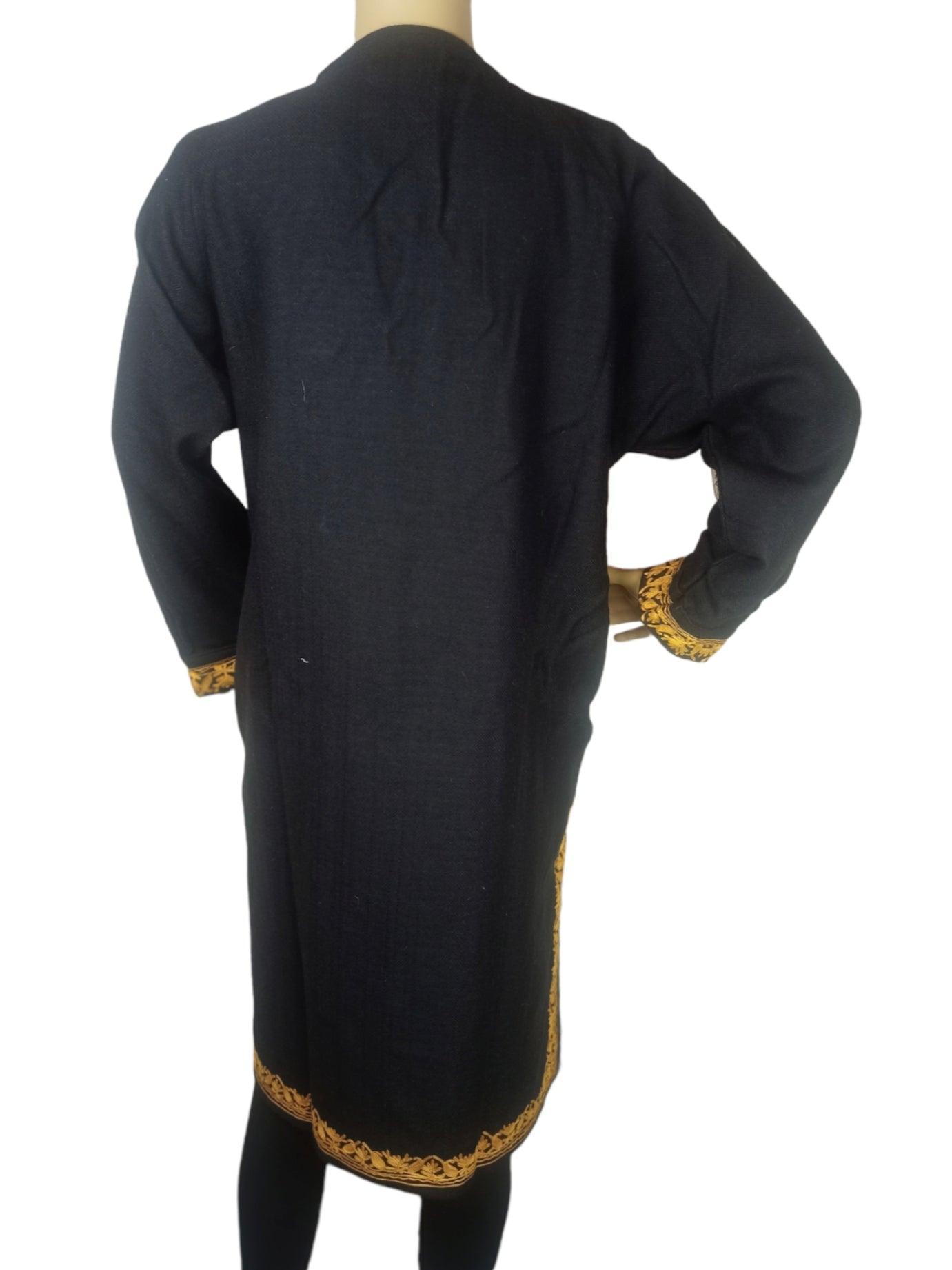 Women Yak Wool Faran | M Dark B| V Neck - ZANSKAR ARTS
