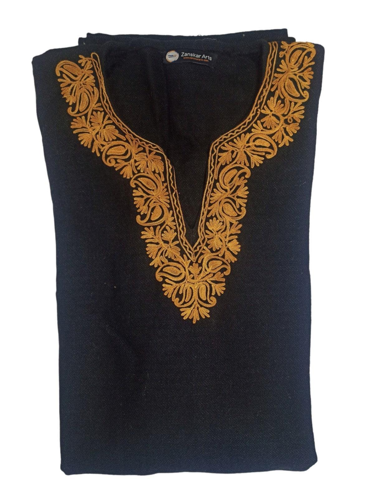 Women Yak Wool Faran | M Dark B| V Neck - ZANSKAR ARTS