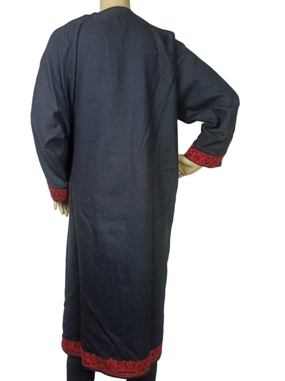 Women Yak Wool Faran | XL Black | V Neck - ZANSKAR ARTS