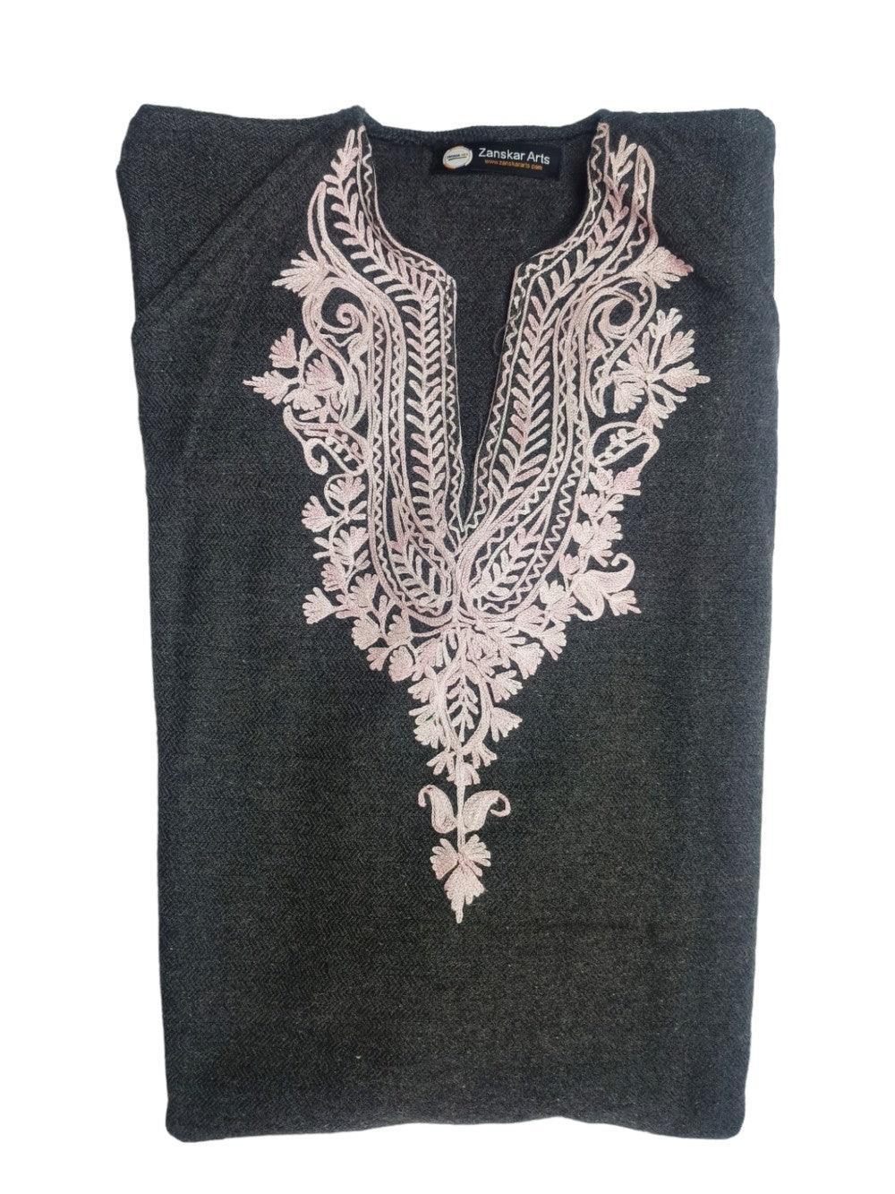 Women Yak Wool Faran | XL Grey | V Neck - ZANSKAR ARTS