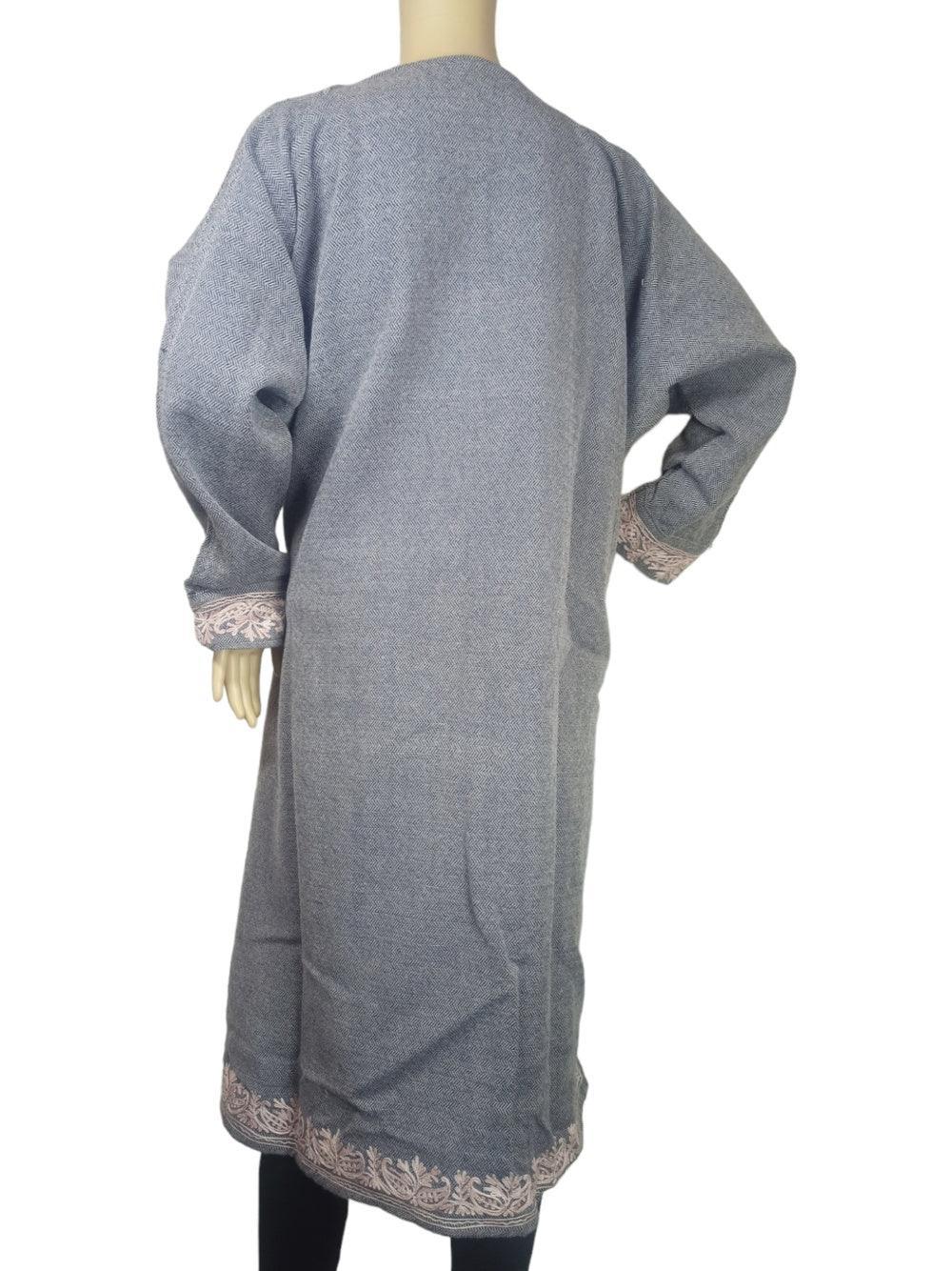 Women Yak Wool Faran | XXL Grey | V Neck - ZANSKAR ARTS