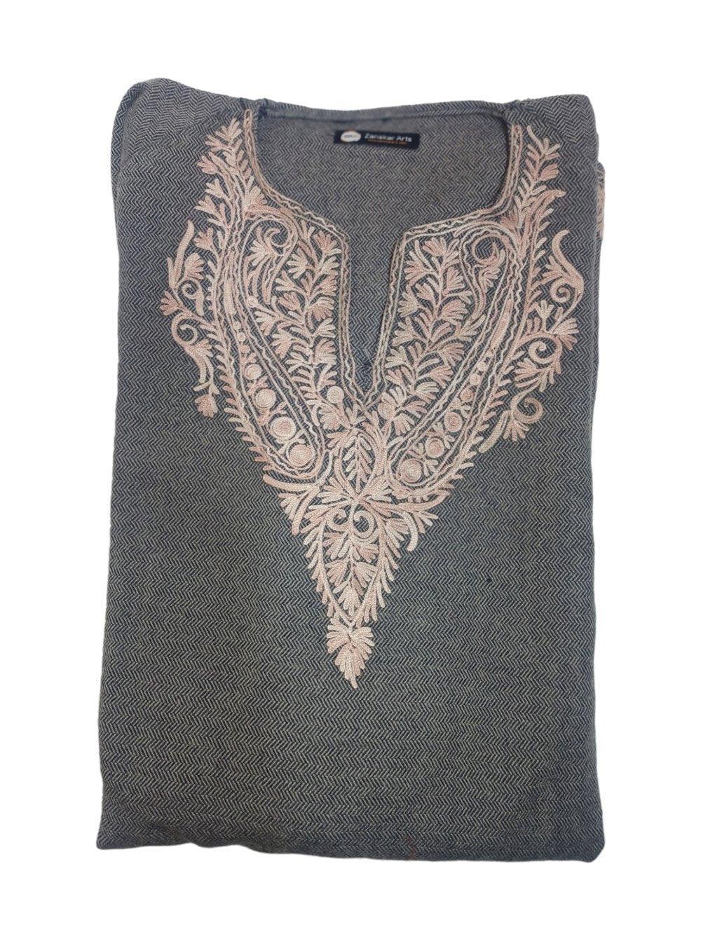 Women Yak Wool Faran | XXL Grey | V Neck - ZANSKAR ARTS