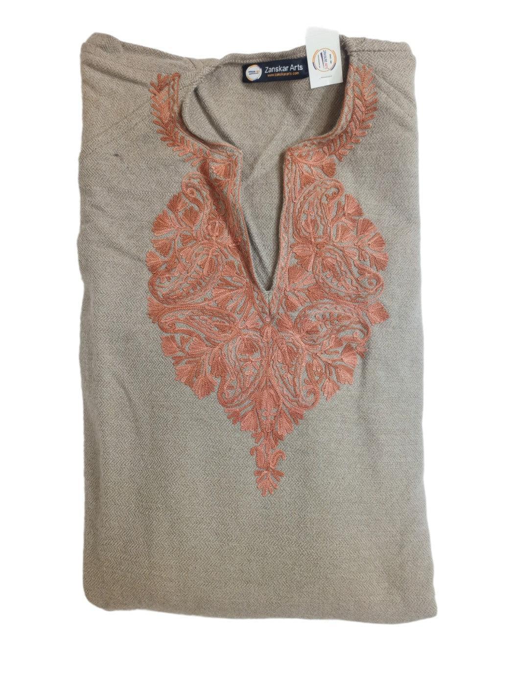 Women Yak Wool Faran (Phiran) | XXL Cream | V Neck - ZANSKAR ARTS