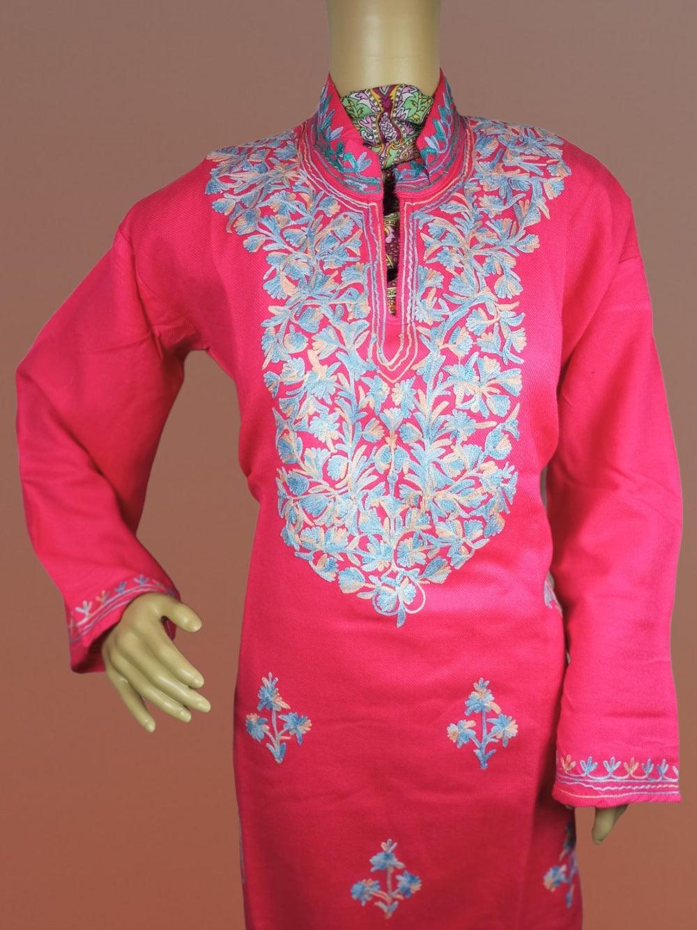 Woolen Long Kurties | Coller V - Neck - ZANSKAR ARTS