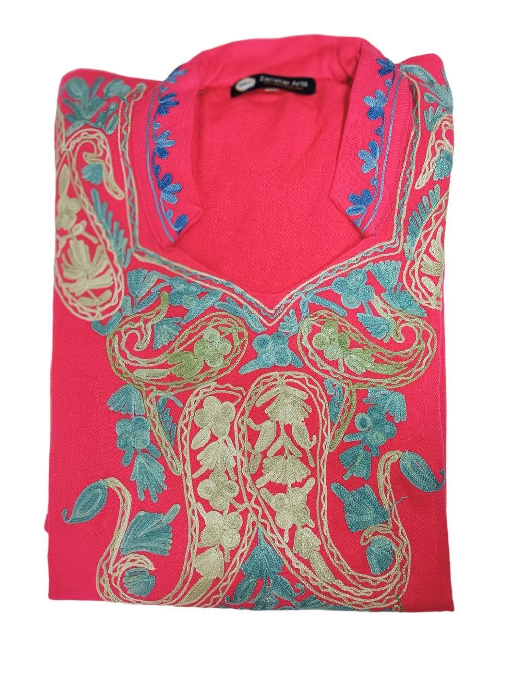 Woolen Long Kurties | V-Neck Coller - ZANSKAR ARTS