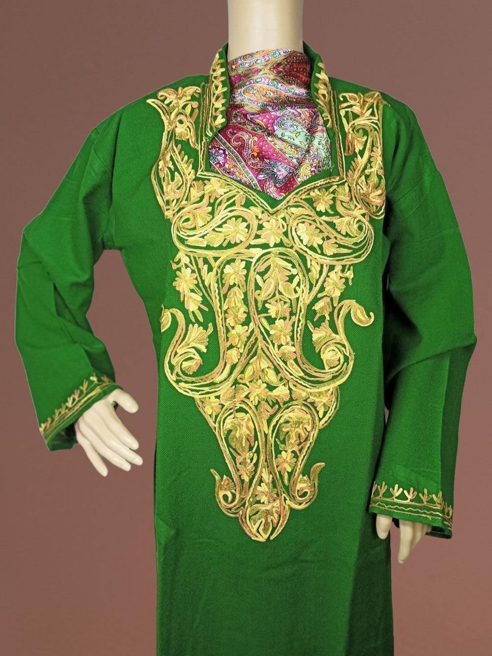Woollen Long Kurties | Coller V-Neck | XXL - ZANSKAR ARTS