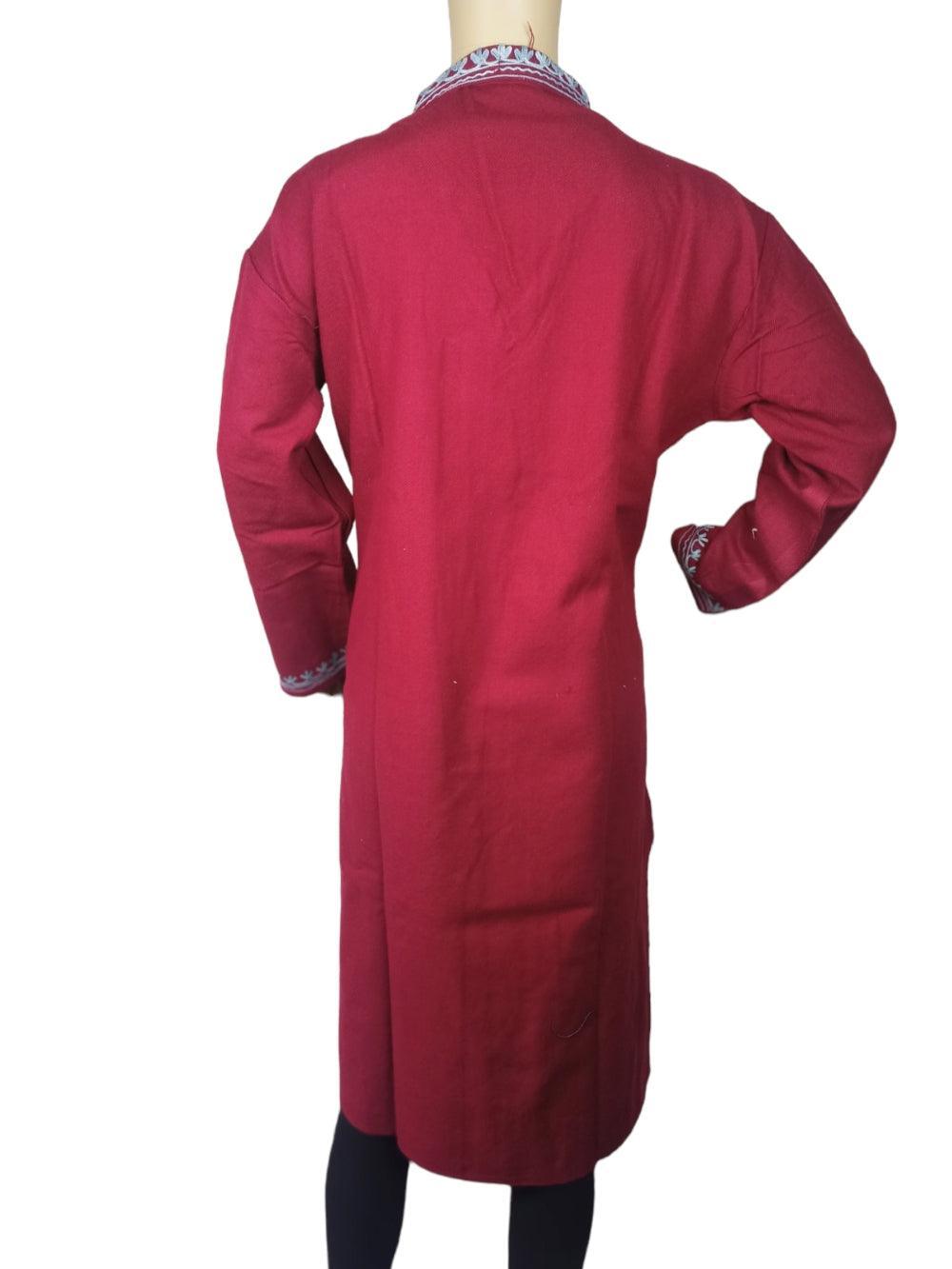 Woollen Long Kurties | Coller V-Neck | XXL - ZANSKAR ARTS