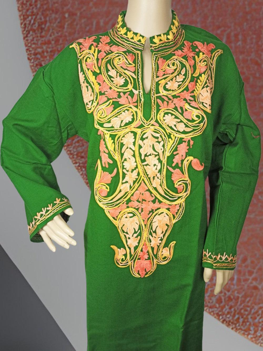 Woollen Long Kurties | Coller V-Neck | XXL - ZANSKAR ARTS