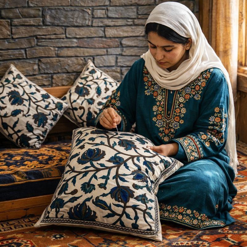 Crewel Cushion Cover