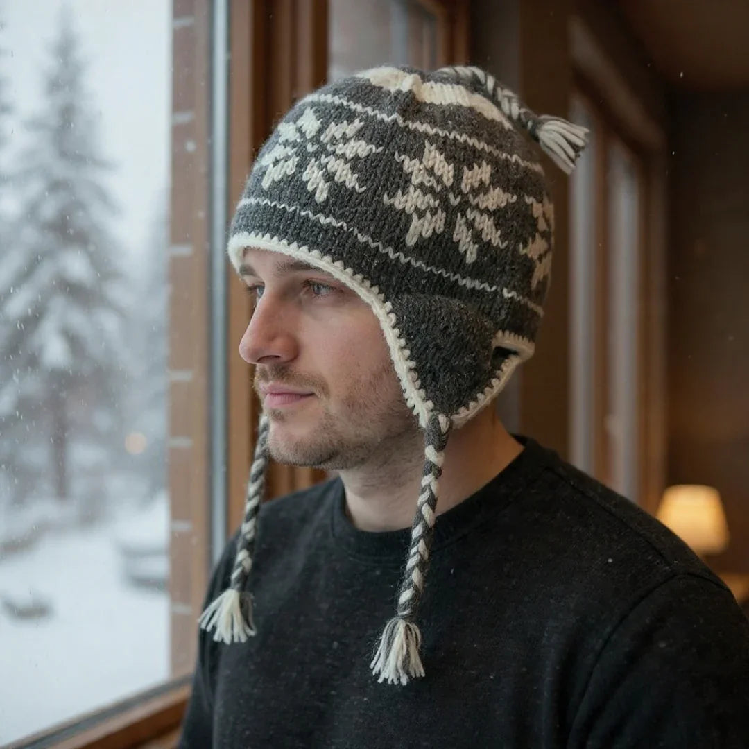 Yakwool Men Cap | Fleece inside | Handwoven