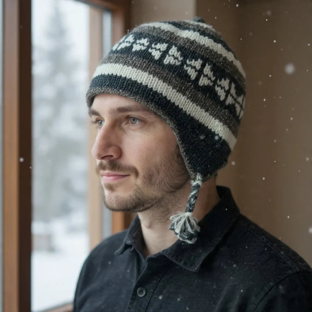 Yakwool Men Cap | Fleece inside | Handwoven