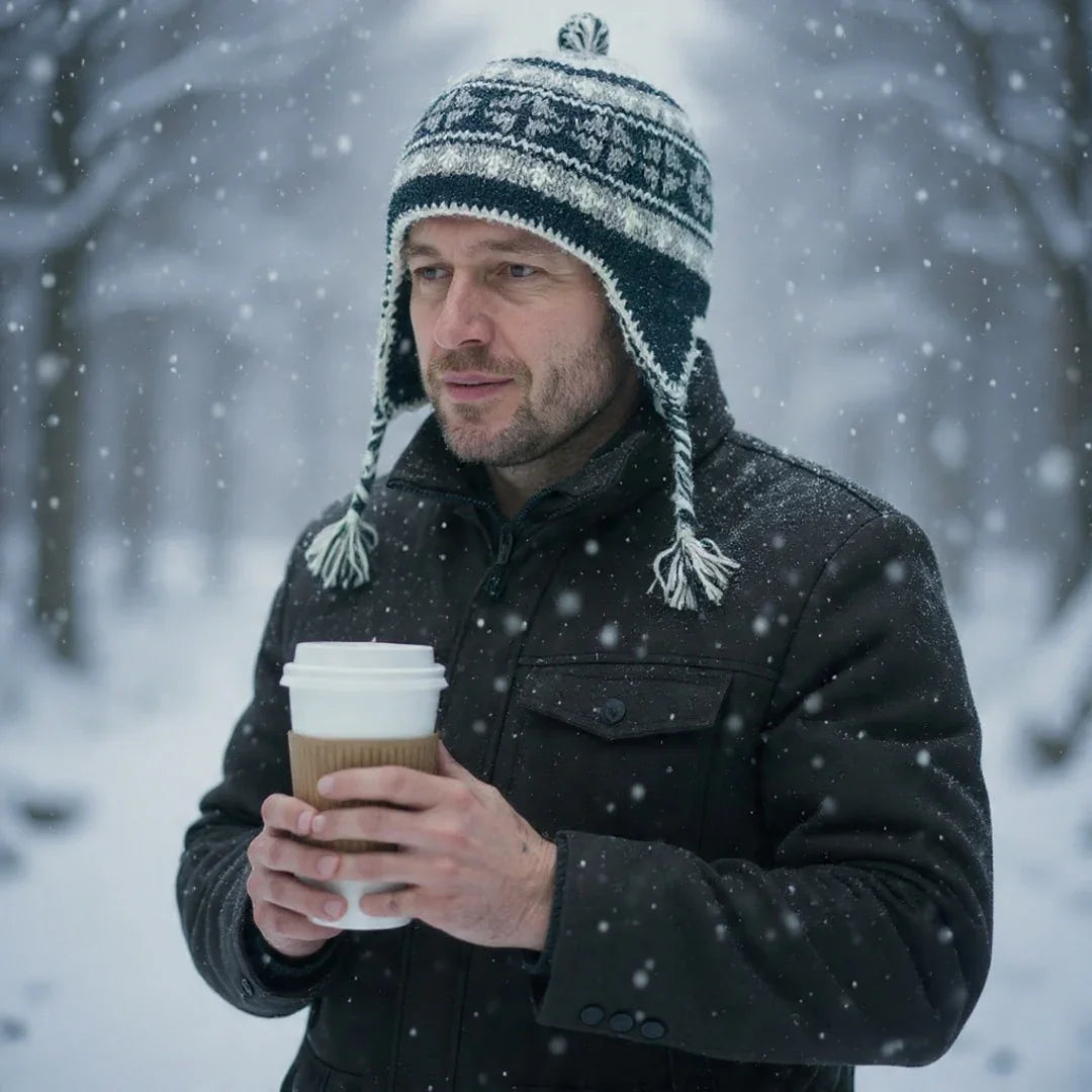 Yakwool Men Cap | Fleece inside | Handwoven