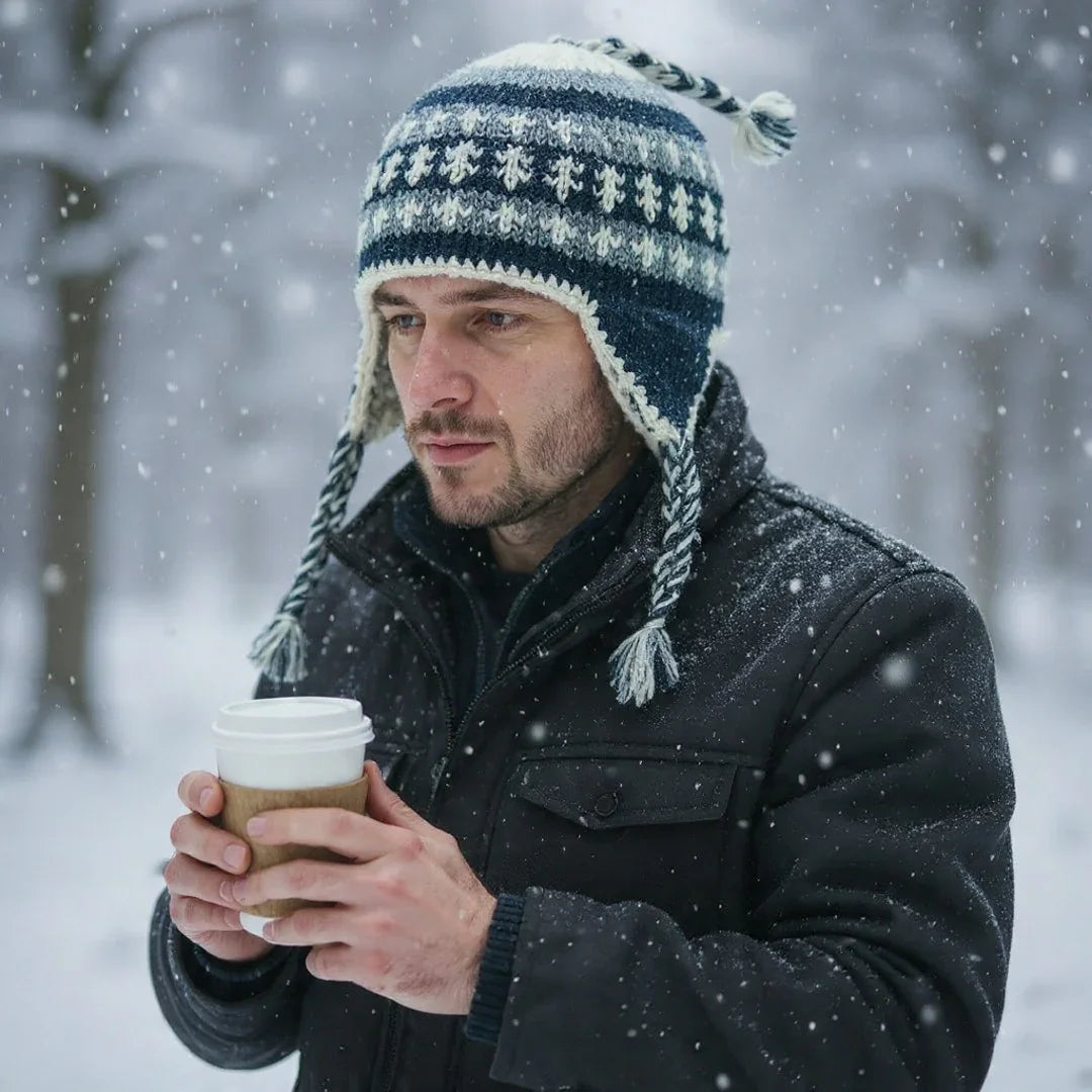 Yakwool Men Cap | Fleece inside | Handwoven