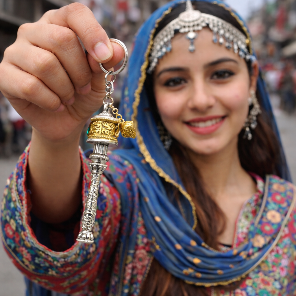 Buddhist Prayer Wheel Keychain |  Julley keychain | Ladakh Souvenirs