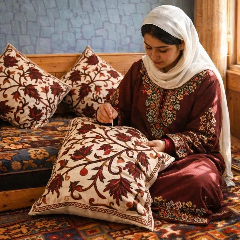 Crewel Cushion Cover | 6 Piece Set  | Handmade