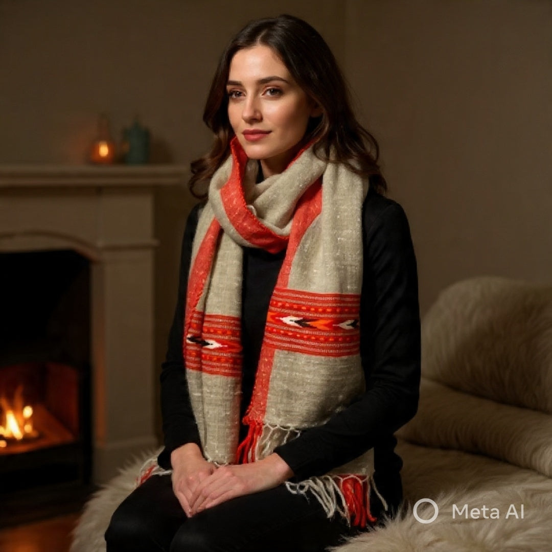 Yak Wool Stoles | Natural Grey| Handwoven