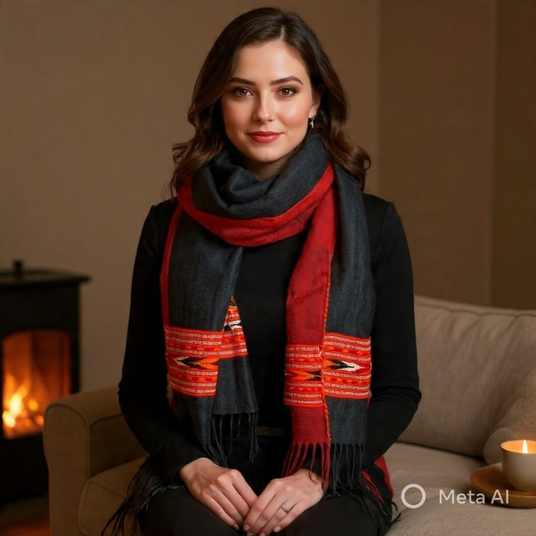 Yak Wool Stoles | Jet Black | Handwoven