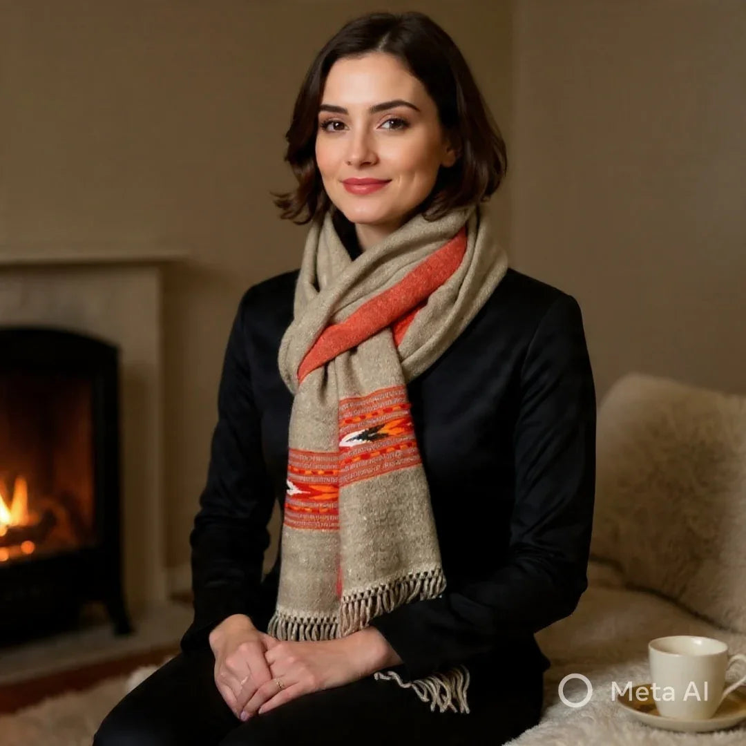 Yak Wool Stoles | Brown Colour | Handwoven