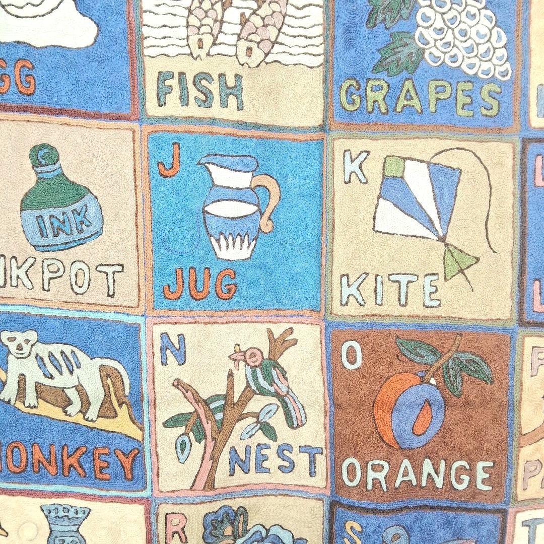 Alphabet ABC Wall Hanging | Kashmiri Hand Chain Stitch | 3ft/5ft