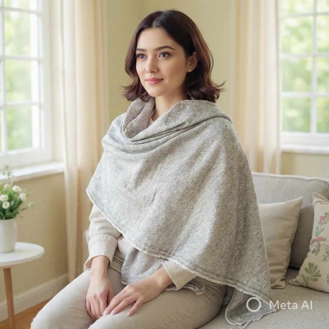 Ladies Semi Pashmina Stole | Reversible Stole | Neck Scarf