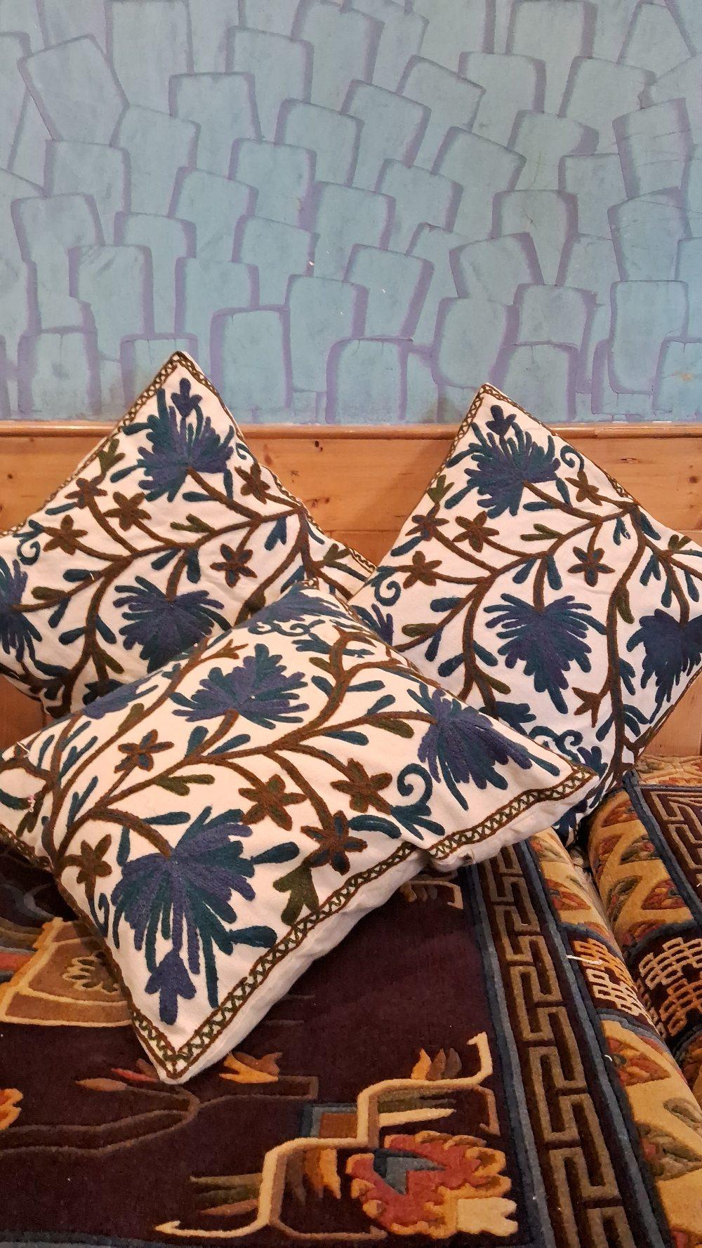 Crewel Cushion Cover | 6 Piece Set | Handmade - ZANSKAR ARTS