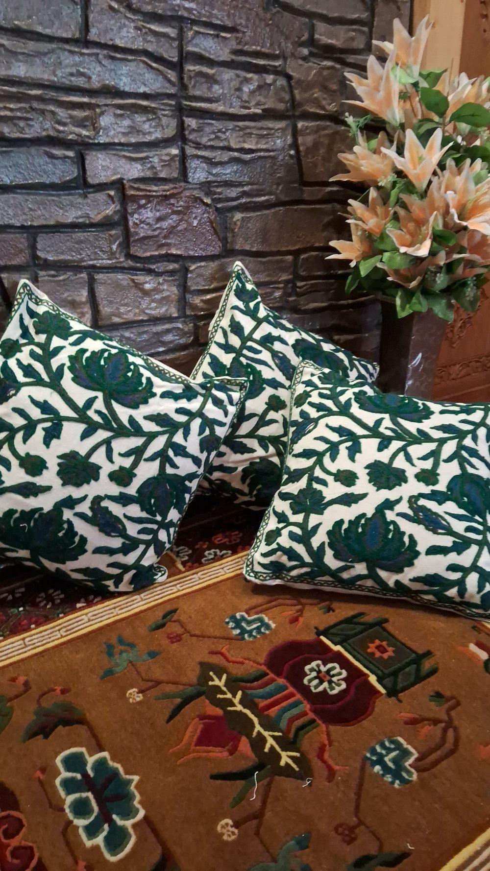 Crewel Cushion Cover | 6 Piece Set | Handmade - ZANSKAR ARTS