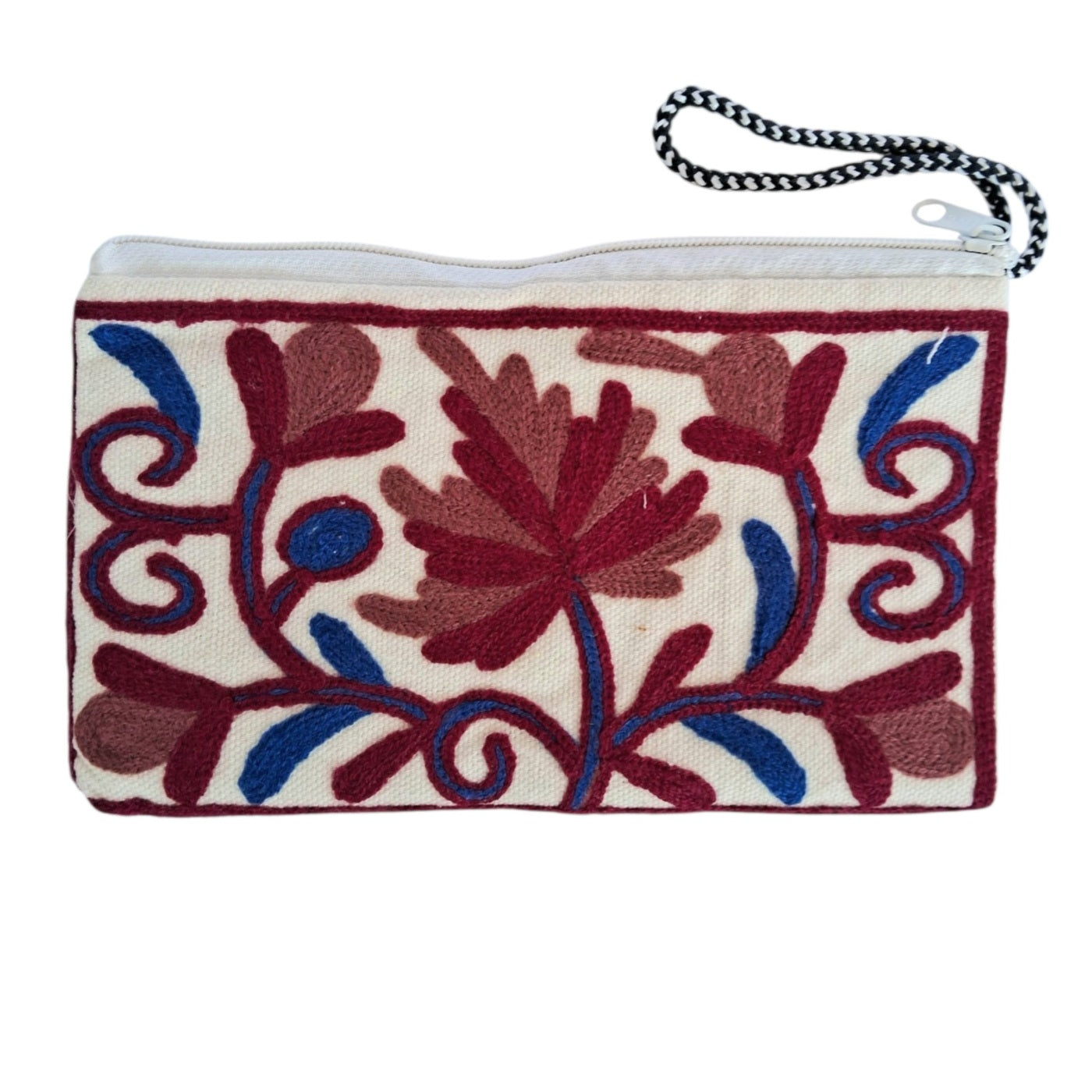 Hand Pouch | Crewel clutch |  Kashmiri Crewel Embrodery