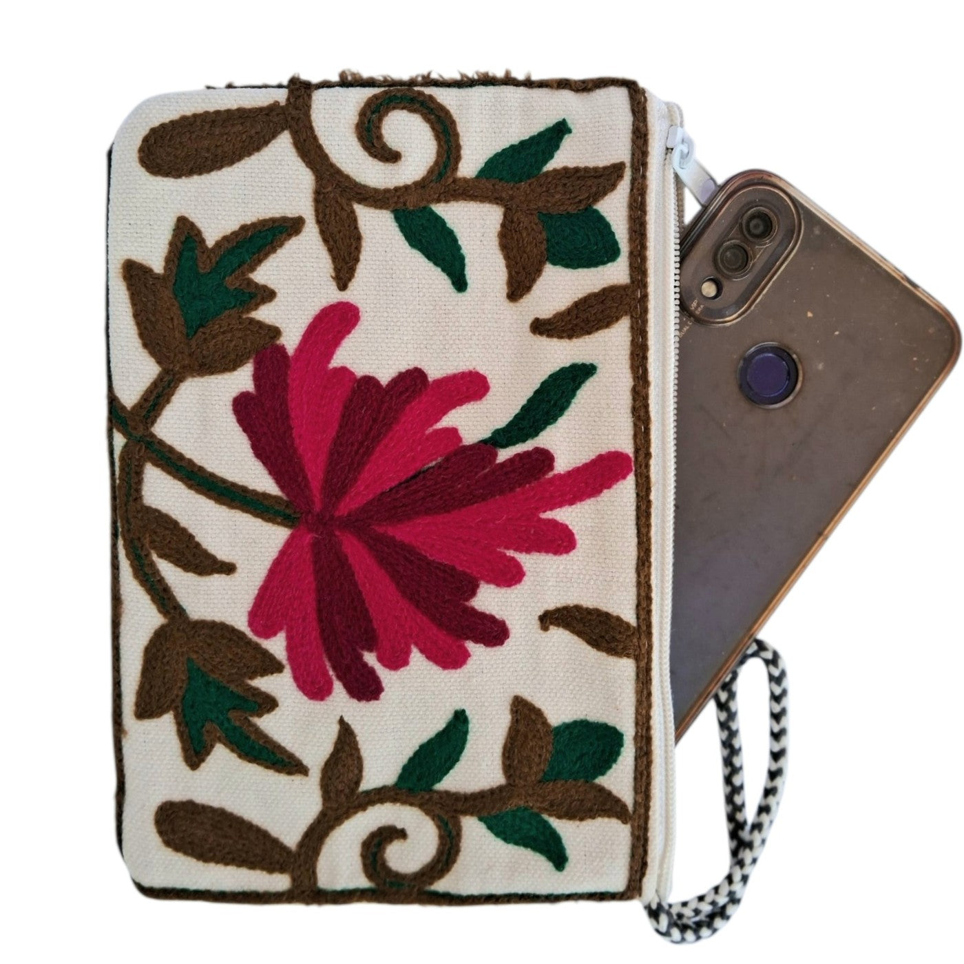 Hand Pouch | Crewel clutch | Kashmiri Crewel Embrodery
