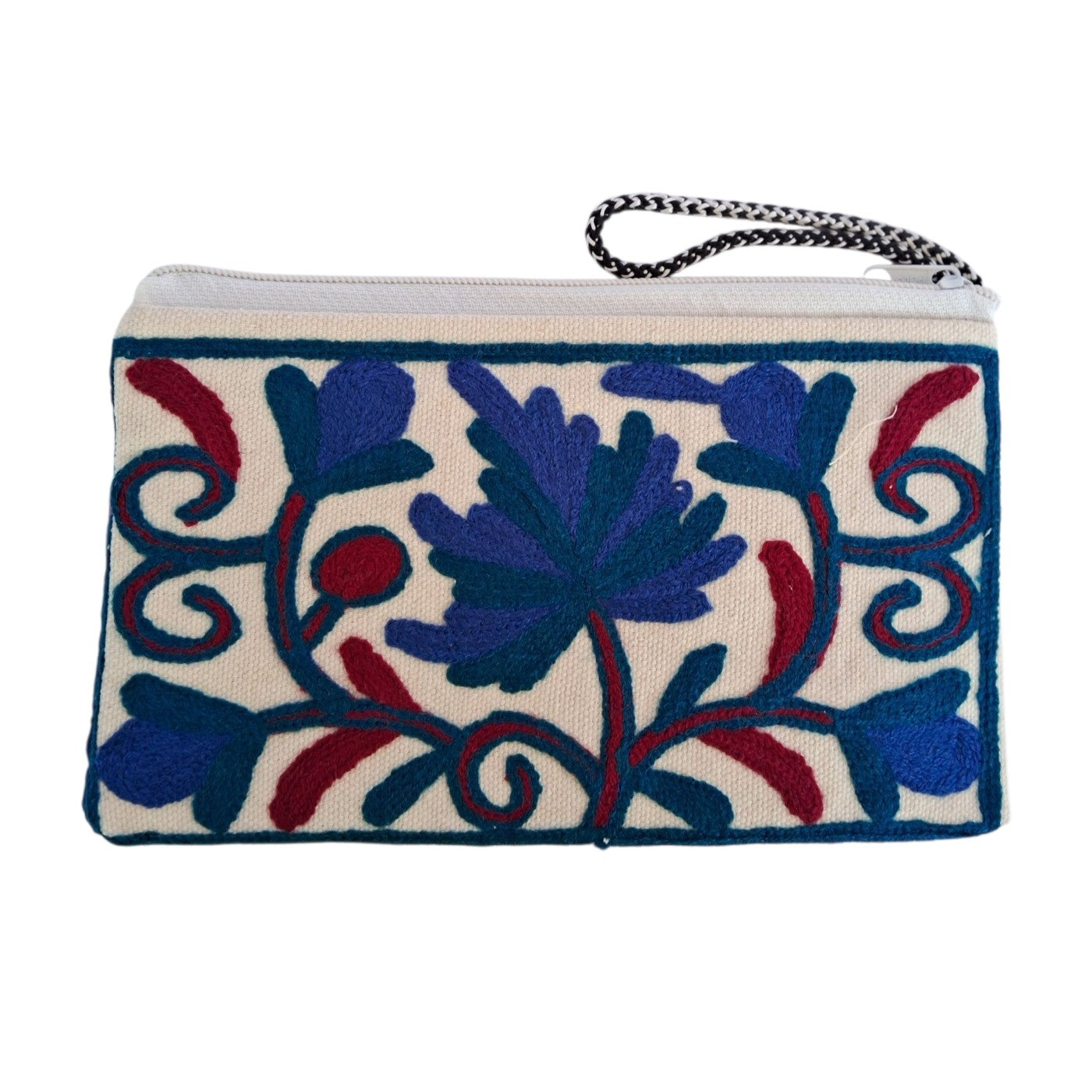 Hand Pouch | Crewel clutch |  Kashmiri Crewel Embrodery
